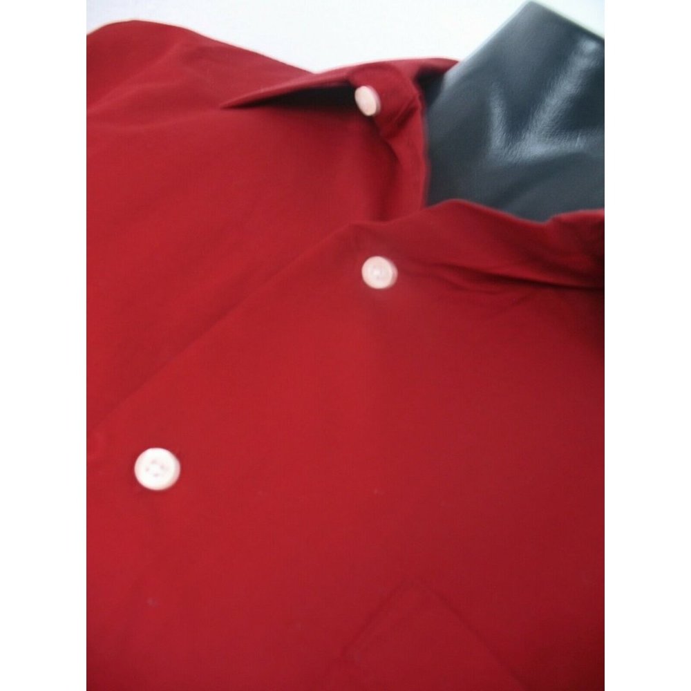 Bill Robinson  Men's Cotton Long Sleeve Button Down Red  Dress Shirt 18-18-34/35
